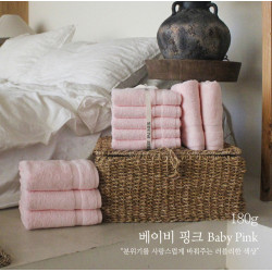 테리파머 호텔 타월 보더 고중량 180g - baby pink