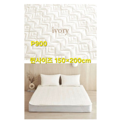 헤링본 항균 누빔 침대패드 Q - Ivory